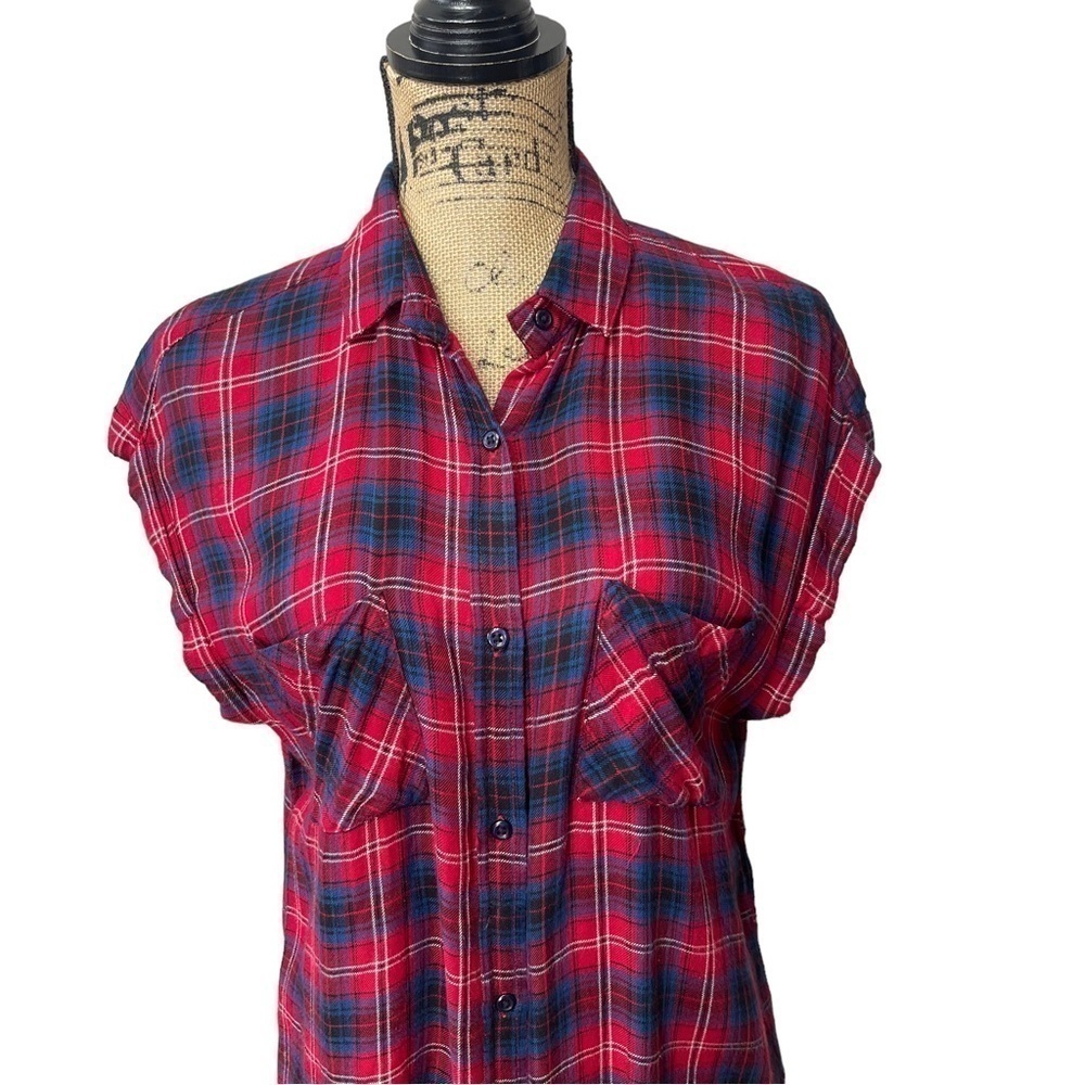Rails Plaid Short Sleeve Flannel Soft Top Size Small - Picture 5 of 10